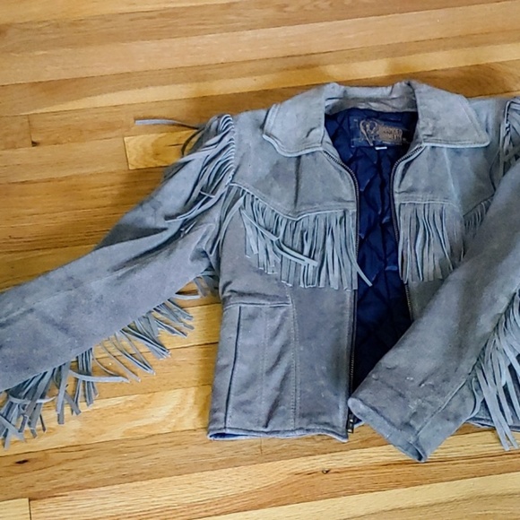 🍁Vintage 1960s🍁Suede Fringe Biker Jacket - Picture 7 of 7